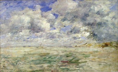 Stormy Sky Above the Beach at Trouville by Eugene Louis Boudin
